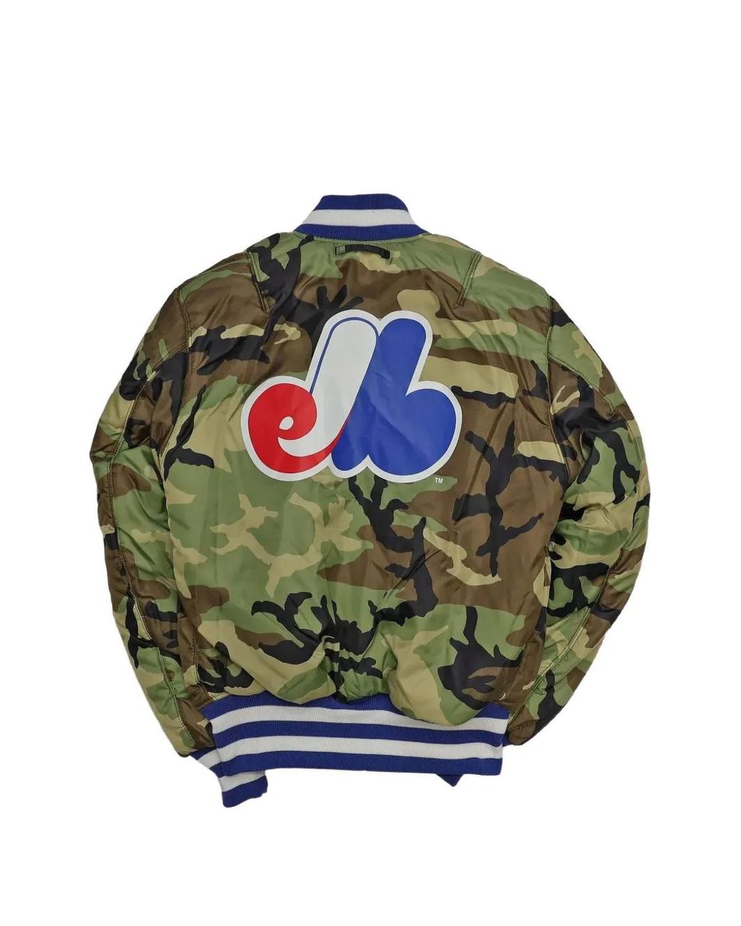 KTZ Blue X Alpha Industries Montreal Expos Reversible Bomber Jacket for men