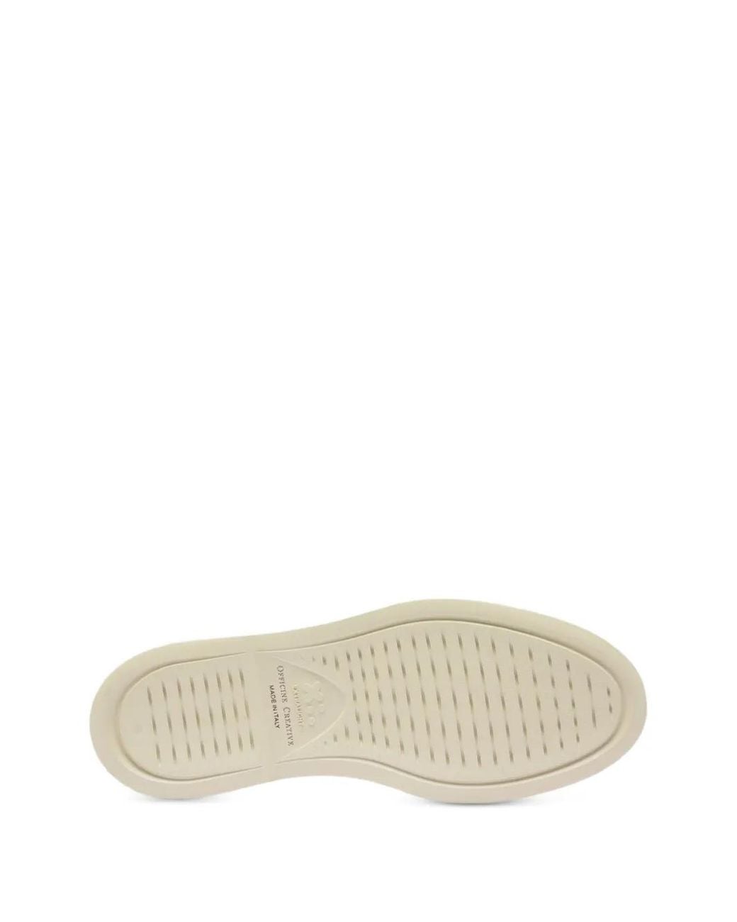 Officine Creative White Bones Leather Boat Shoes