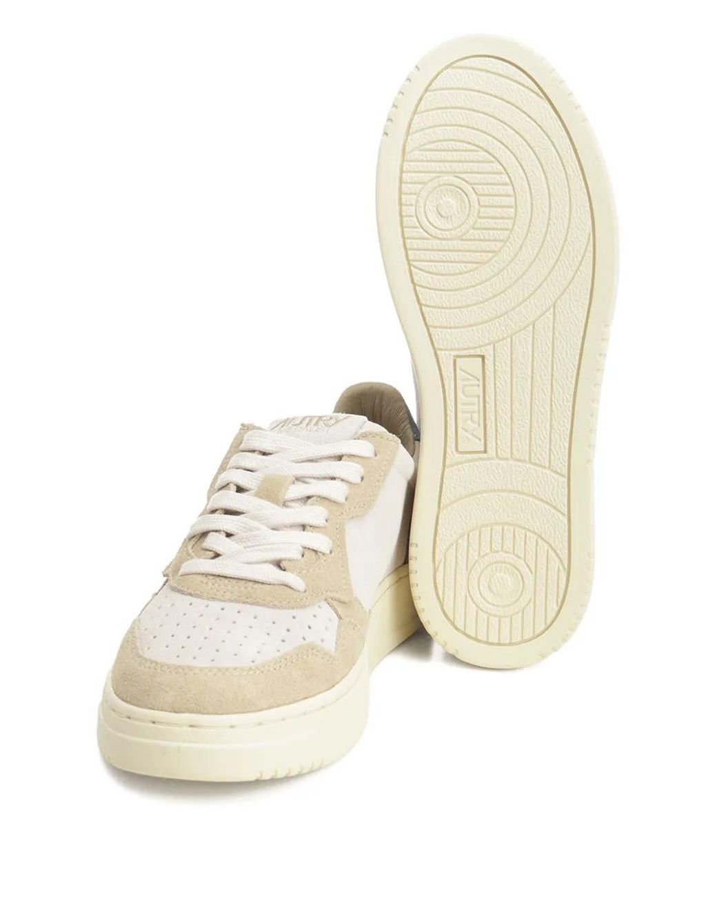 Autry White Sneakers Mit Wildledereinsätzen