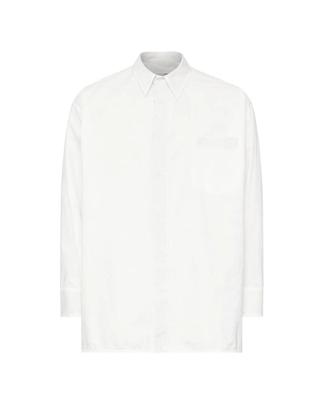 MM6 by Maison Margiela White Cotton Poplin Shirt for men