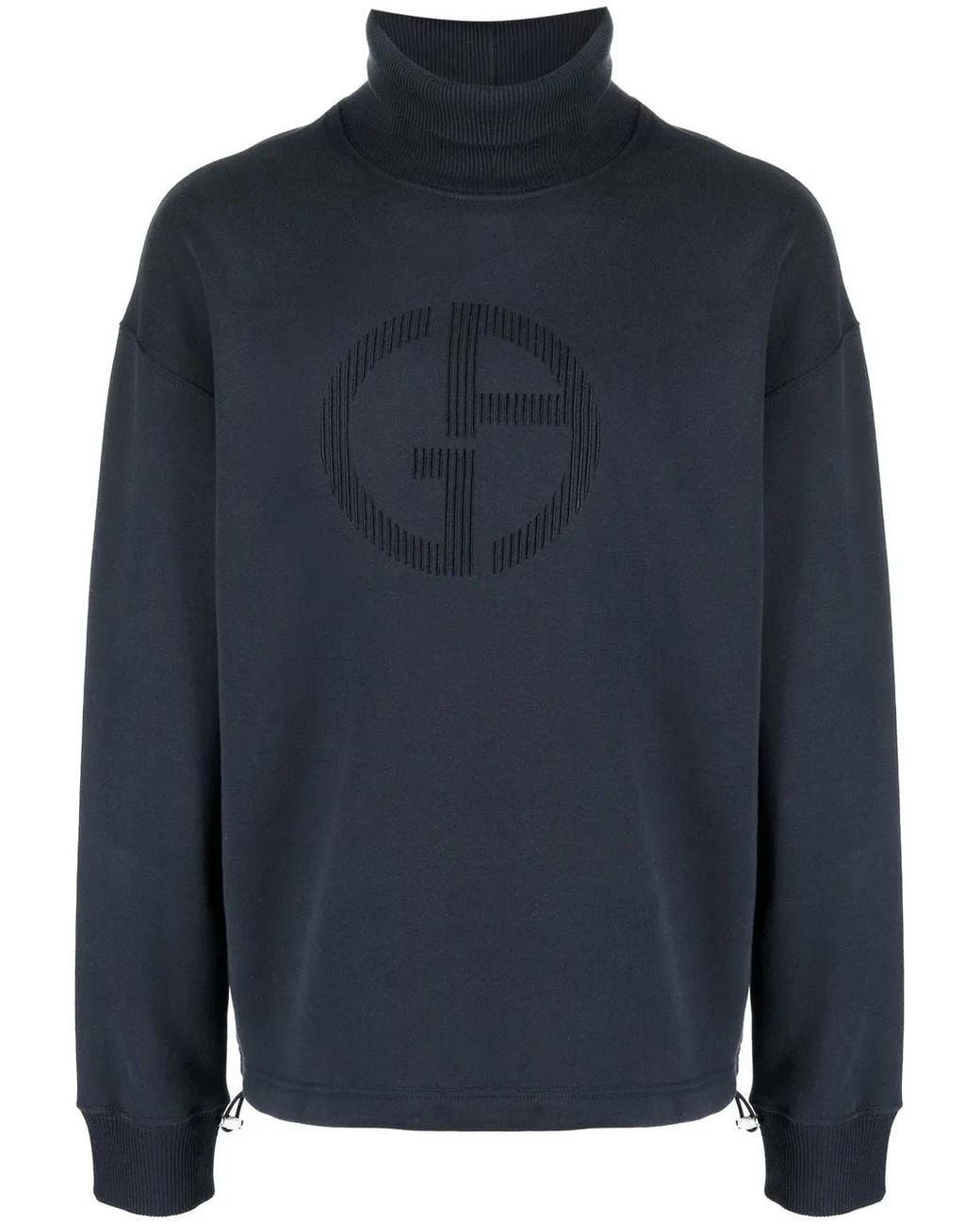 Giorgio Armani Blue Virgin Wool Roll Neck Jumper for men