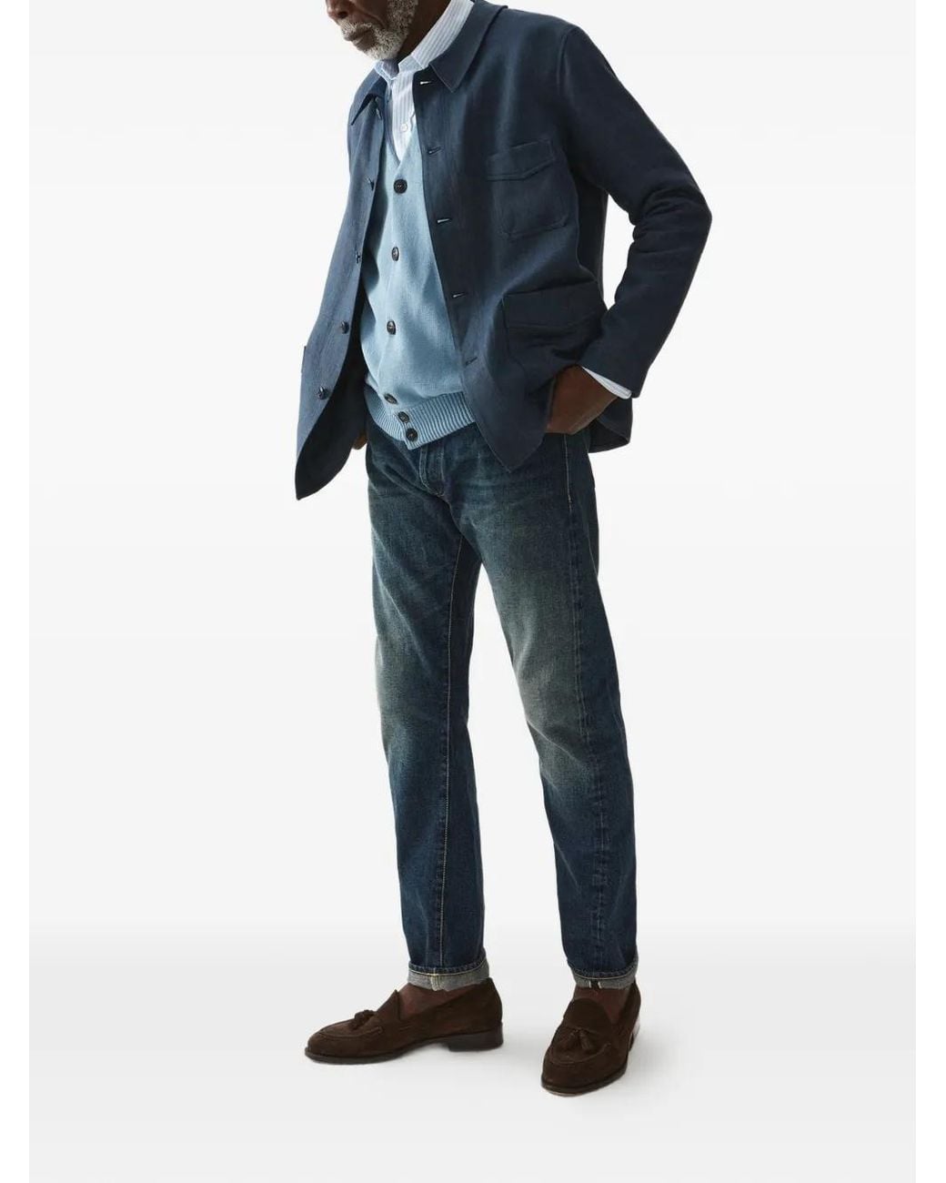 Fortela Blue Boulevard Patch-Pocket Shirt Jacket for men
