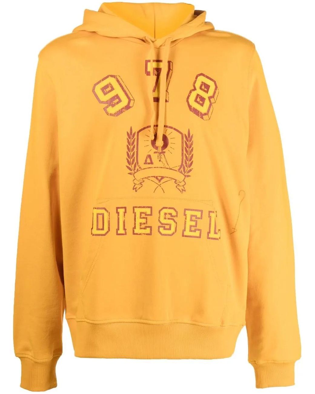 DIESEL Yellow Logo-Print Pullover Hoodie for men
