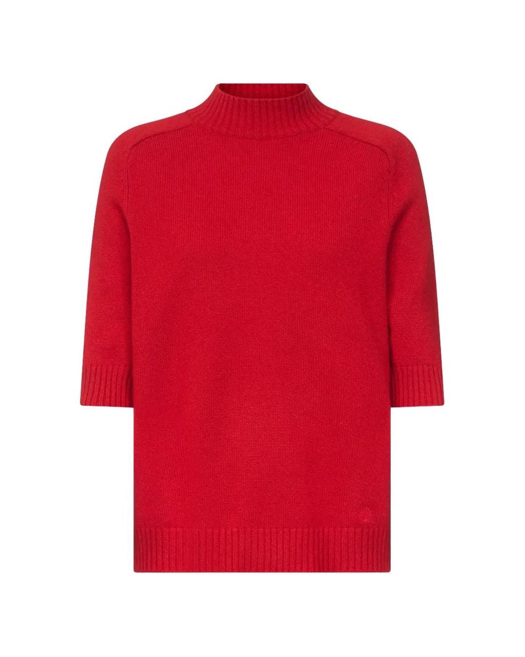 Loulou de Saison Red Ruth Short-Sleeve Sweater