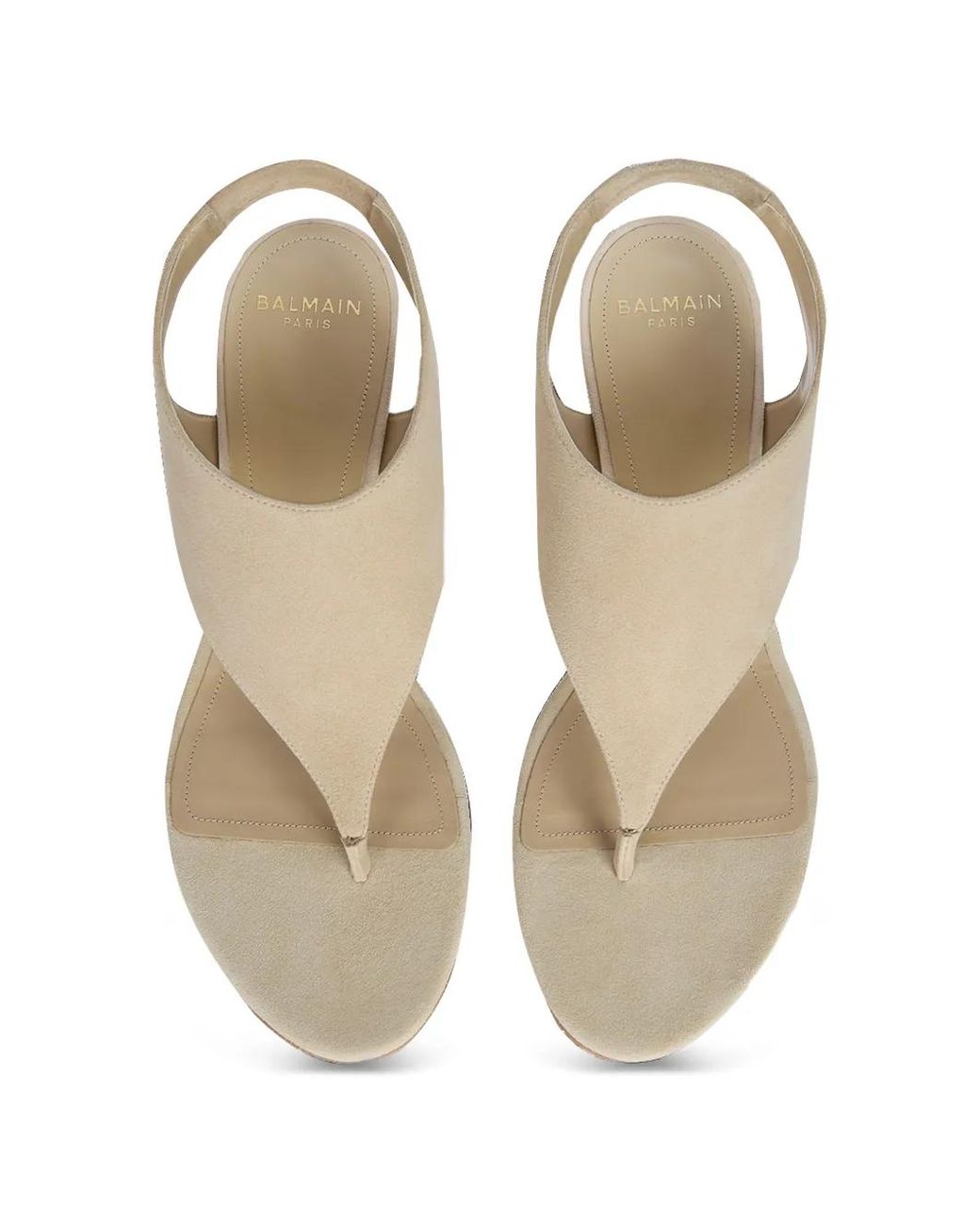 Balmain White No Wedge Suede Sandals