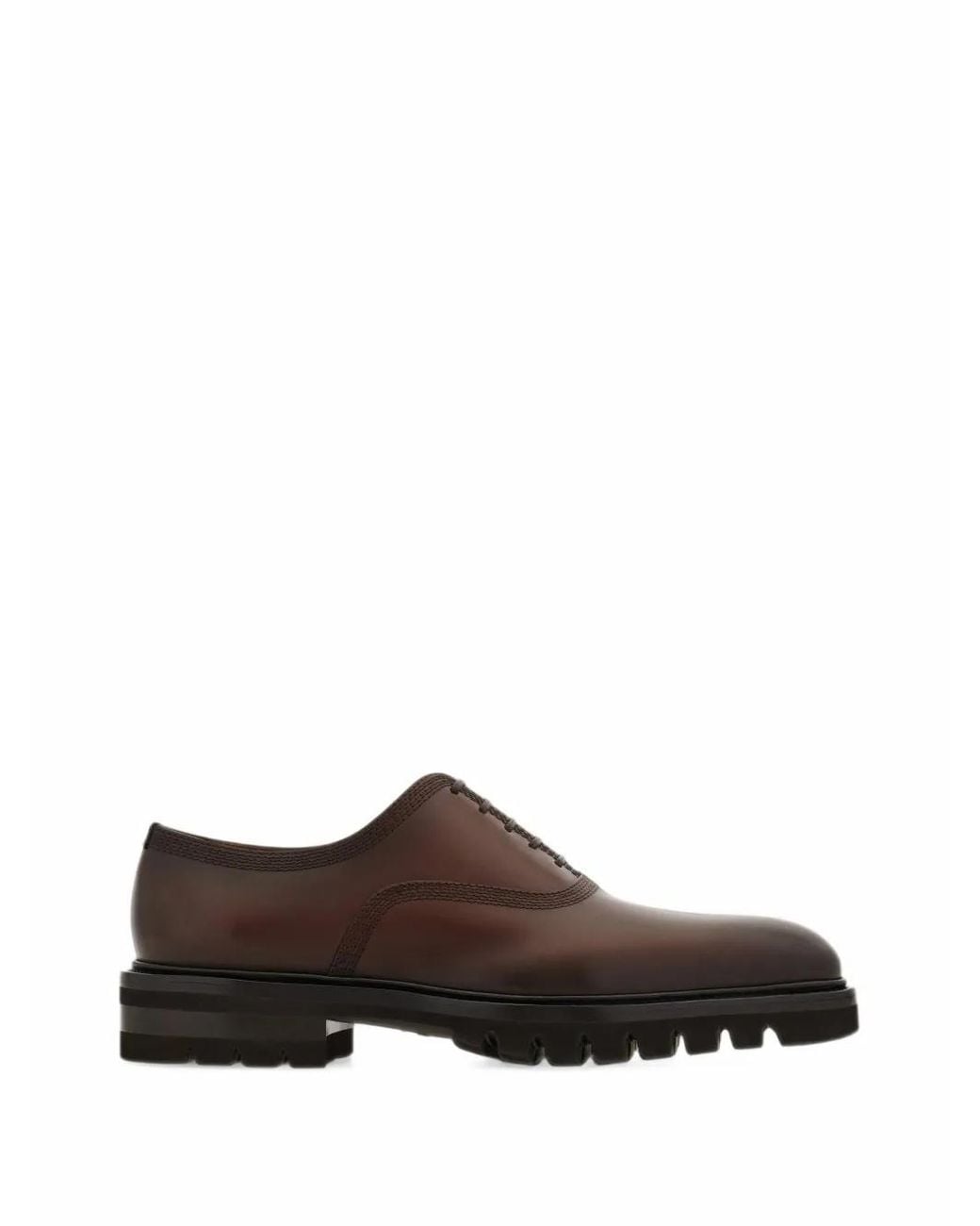 Ferragamo Brown Richelieus Oxford À Semelle Crantée Épaisse for men
