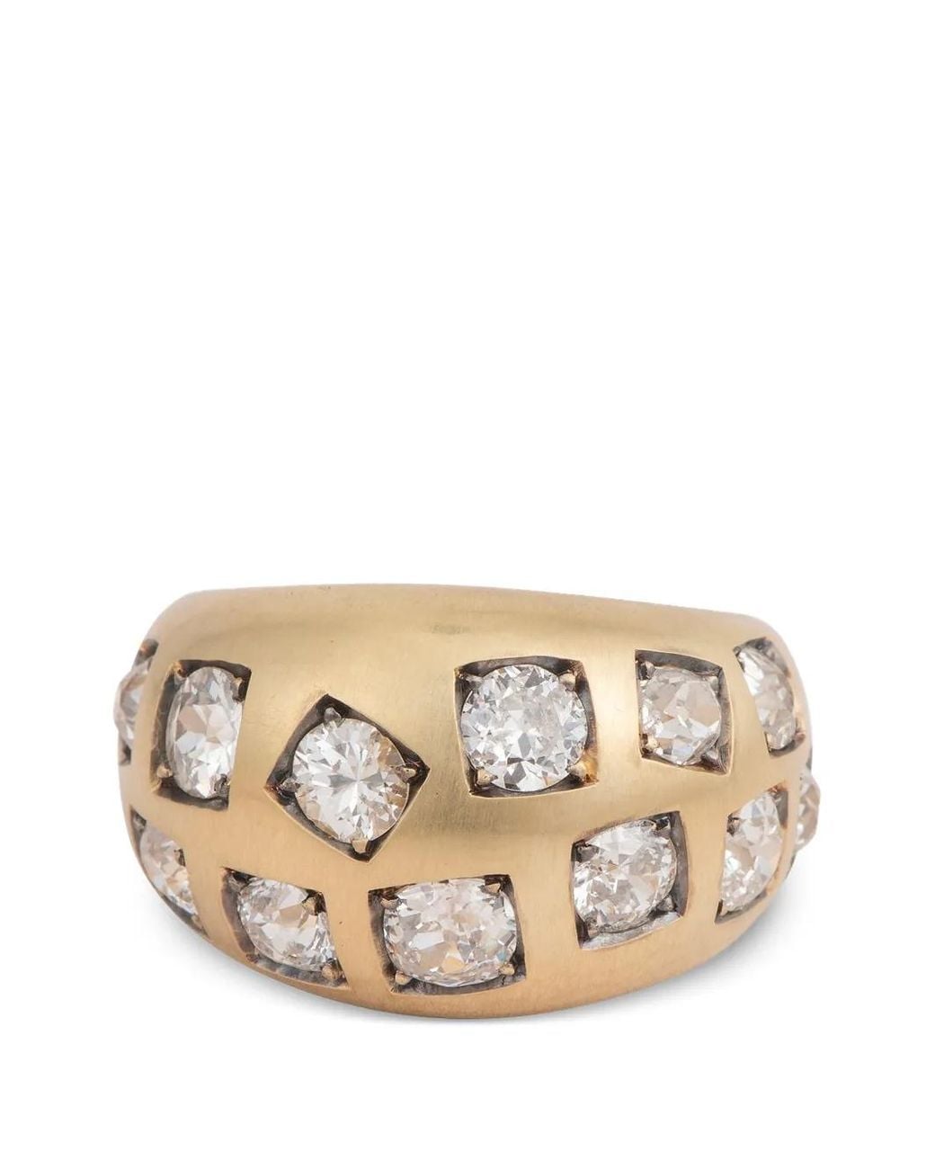 Sylva & Cie Metallic Embellhished Diamond Dome Ring