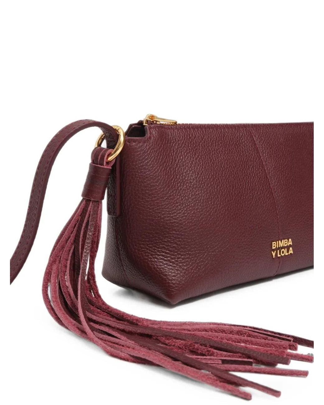 Bimba Y Lola Purple Burgundy Leather Mini Cross Body Bag
