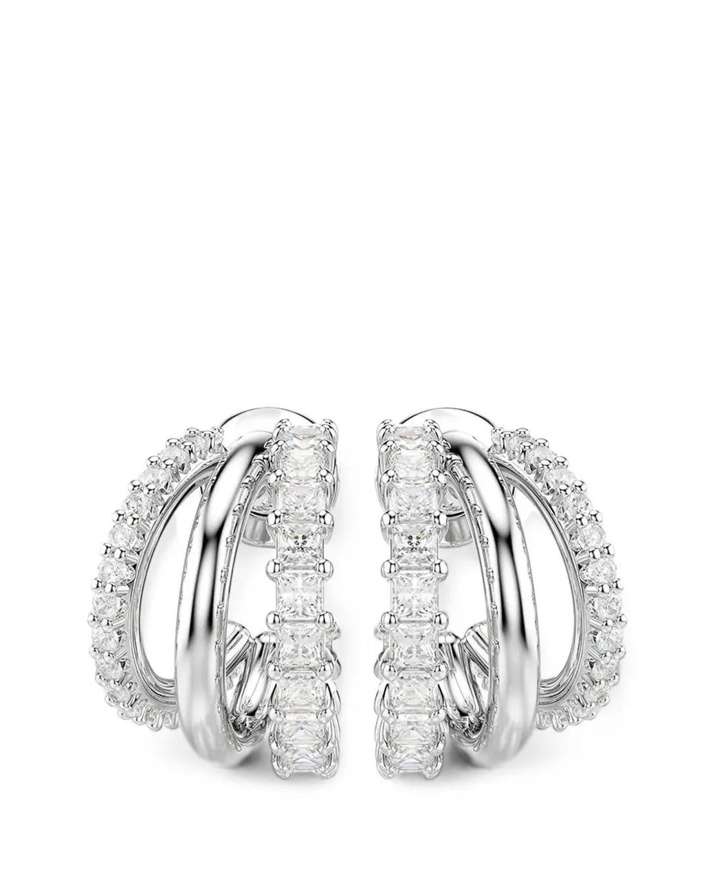 Swarovski White Hyperbola Crystal-Embellished Multi-Hoop Earrings