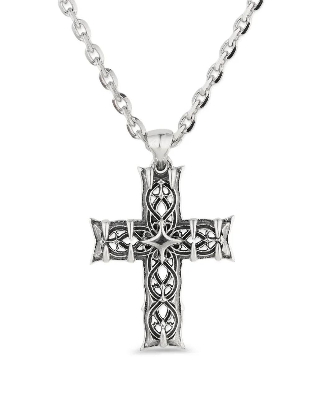 Emanuele Bicocchi Metallic Notre-Dame Cross Necklace