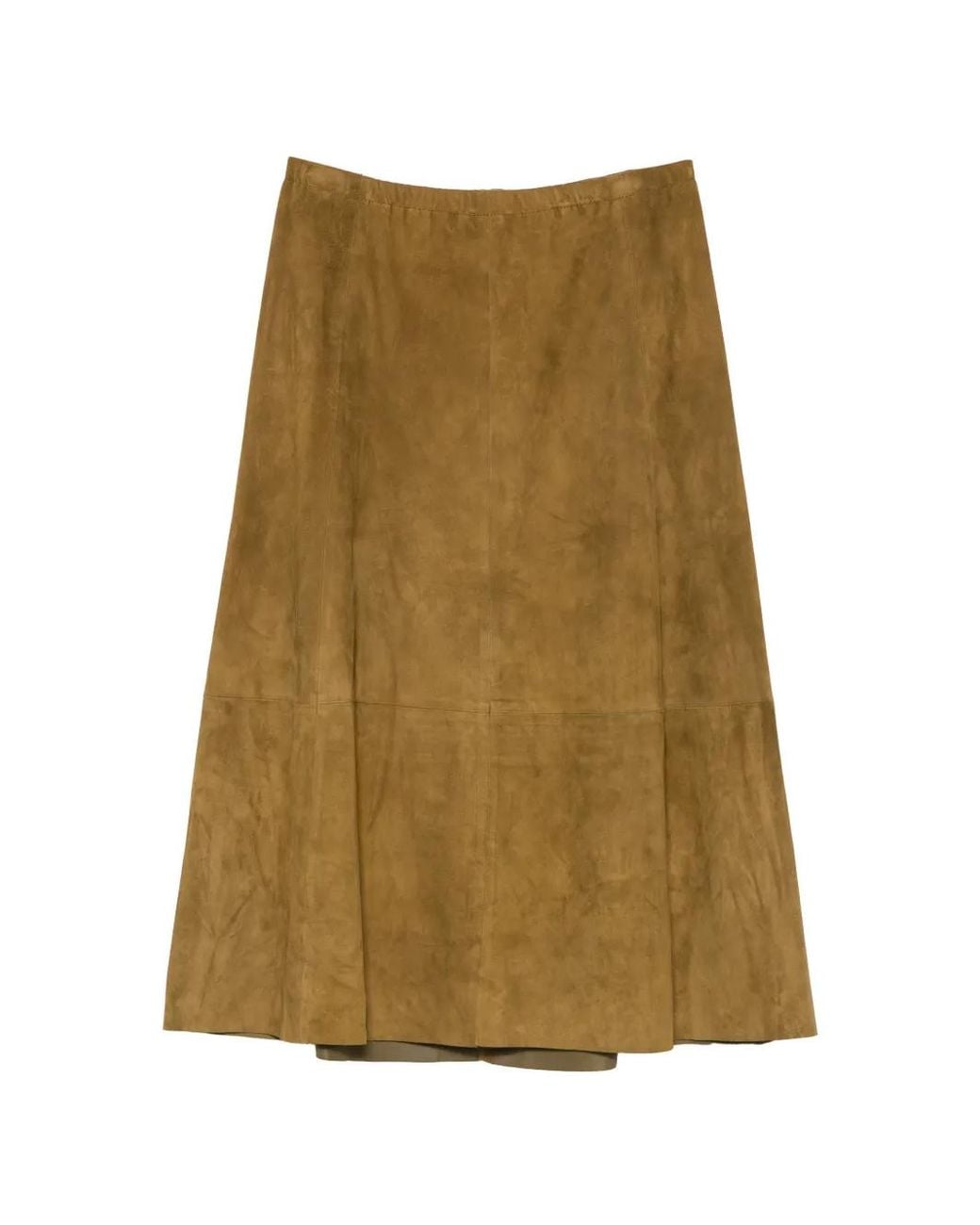 Vince Natural Suede Panelled Skirt