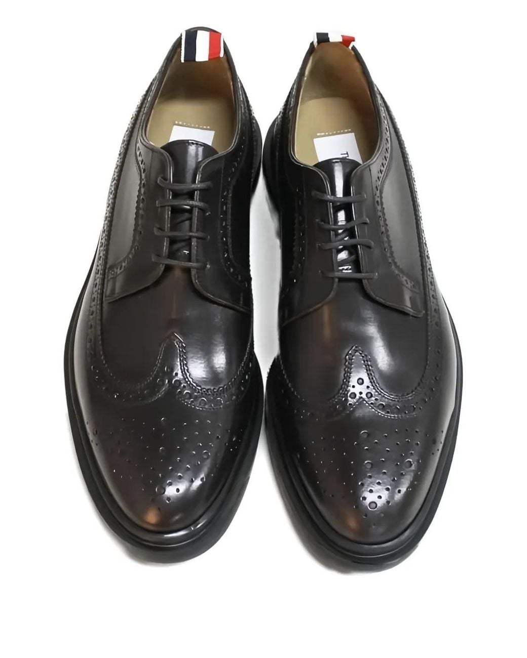 Stringate Con Dettaglio Brogue di Thom Browne in Black da Uomo