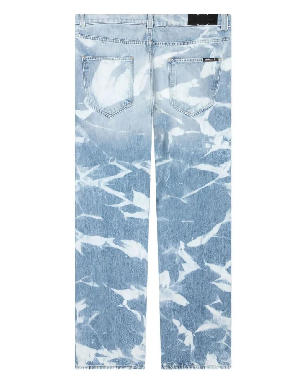 NAHMIAS Blue Bleach-Dye Five-Pocket Jeans for men