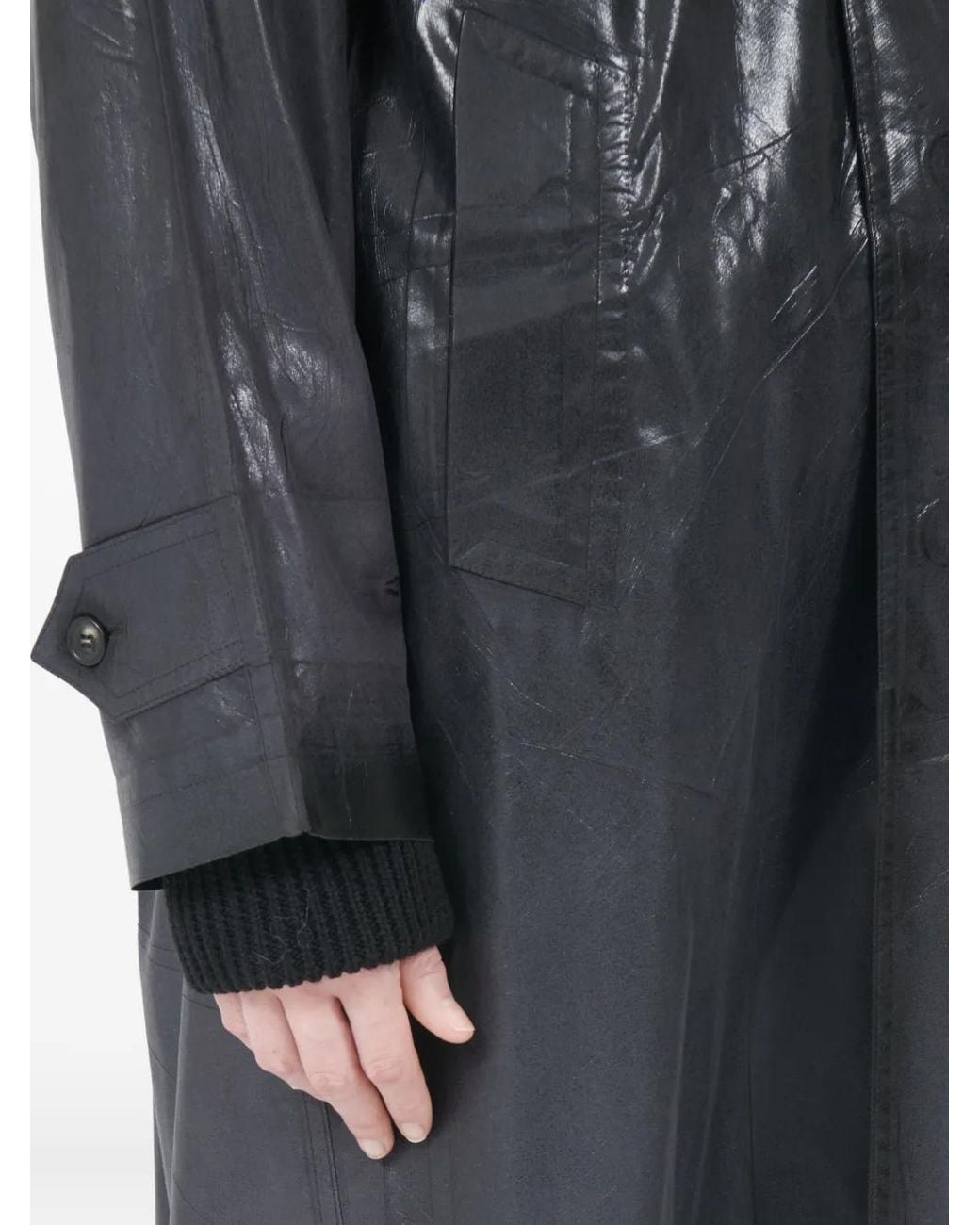 Maison Margiela Black Crackle-Effect Raincoat