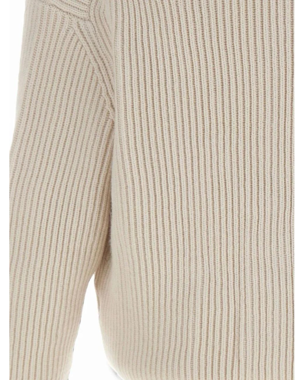 Eleventy White Ribbed-Knit Shawl-Collar Cardigan for men