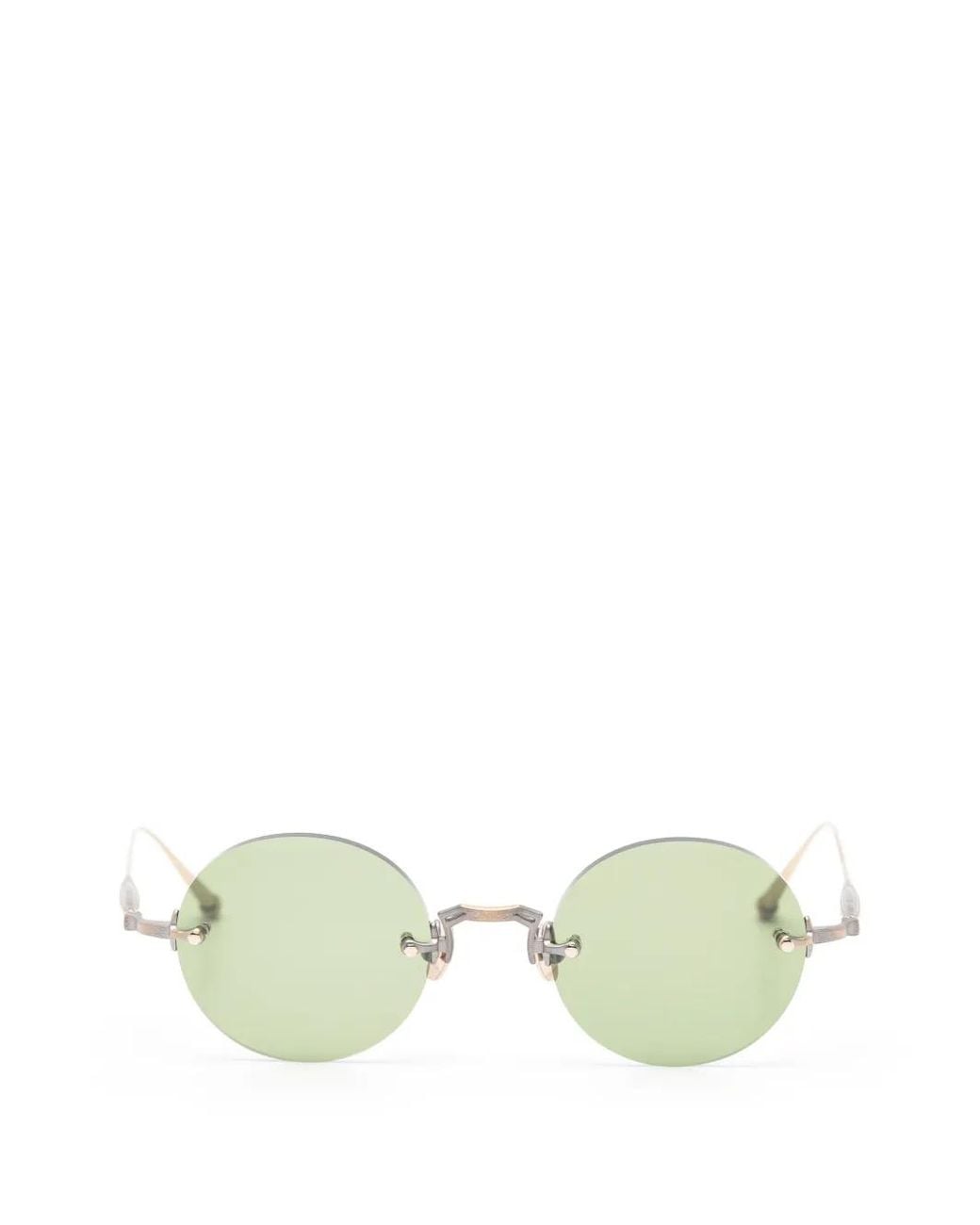Matsuda Green Rimless Round-Frame Sunglasses