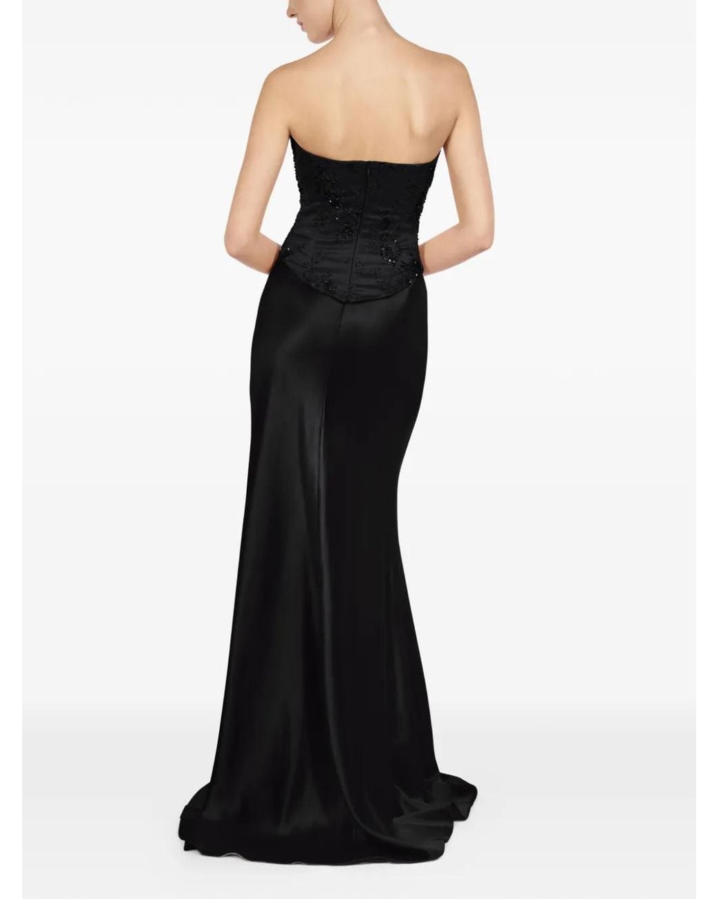 ALEXIA & ANTONIA Black Draped Side-Slit Maxi Skirt