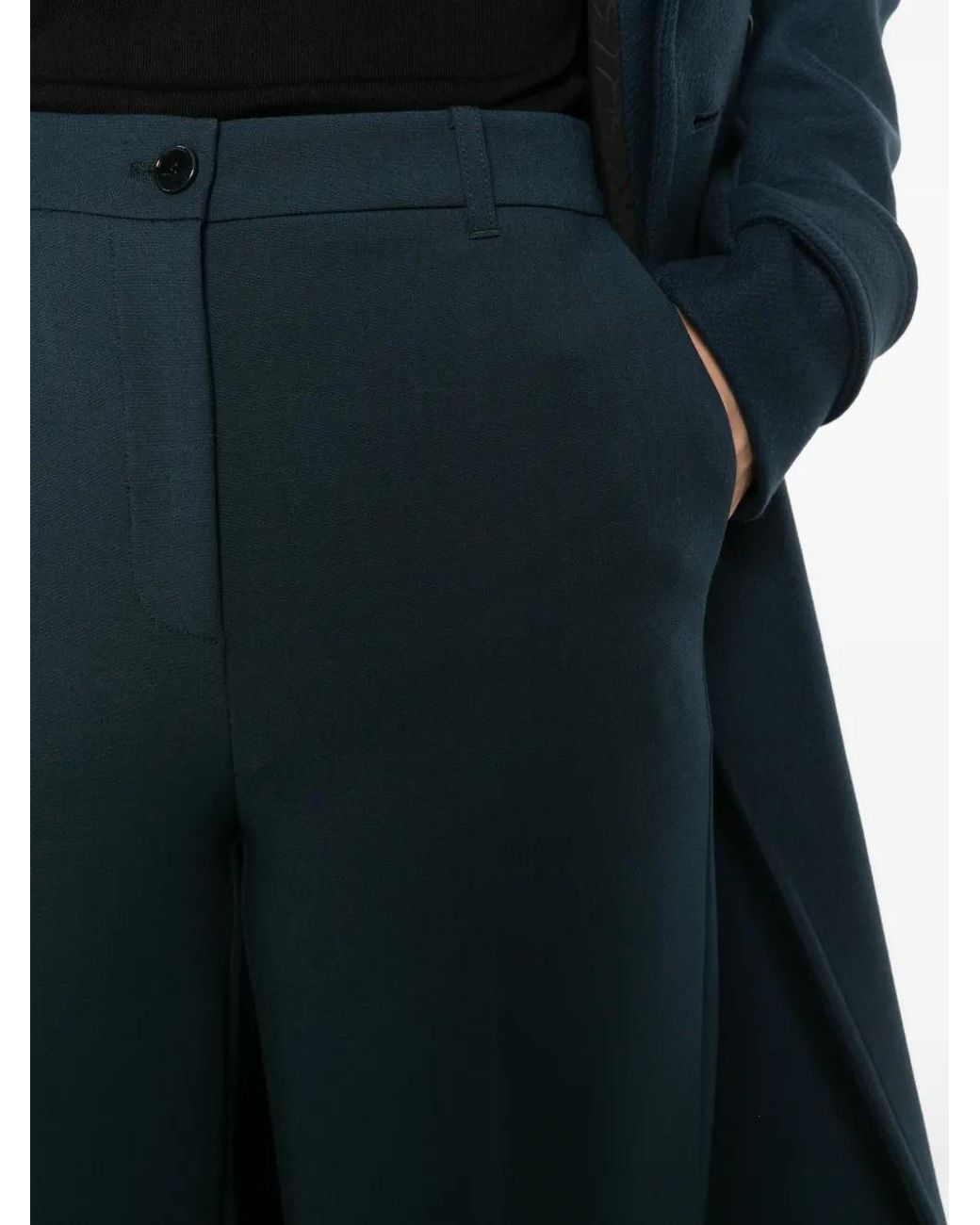 Patrizia Pepe Blue Straight-Leg Tailored Trousers