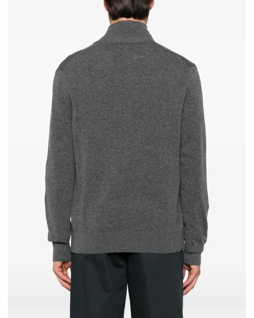 Marc O' Polo Gray Quarter-Zip Knitted Sweater for men