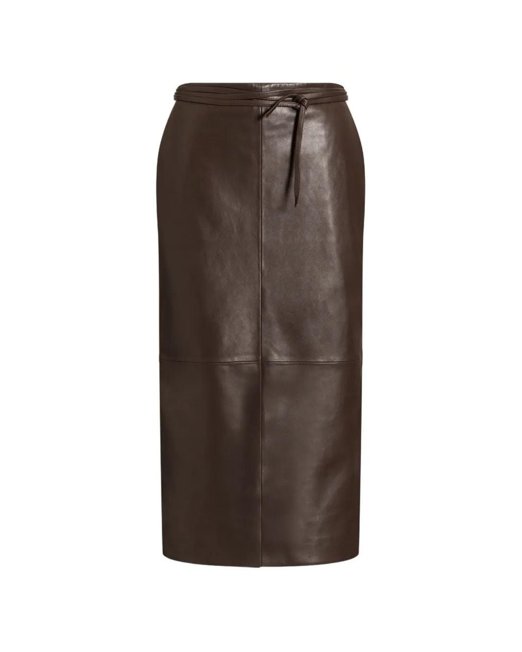 Alberta Ferretti Rok Met Leren Vlakken in het Brown