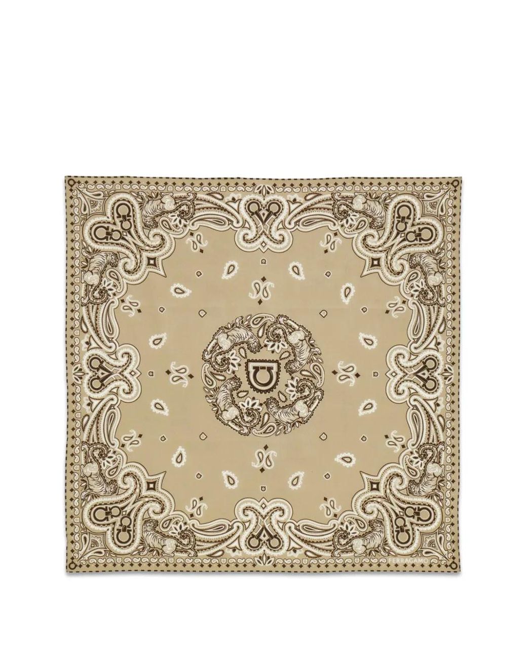 Ferragamo Metallic Gancini Paisley-Print Scarf for men