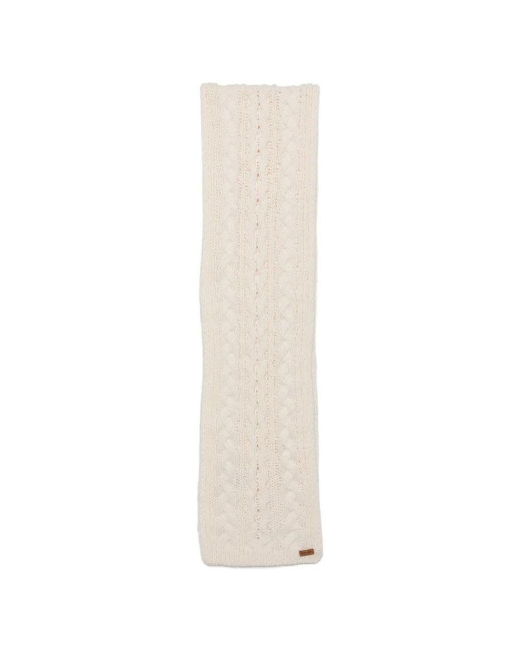 Barbour White Cable-Knit Scarf And Beanie Hat Set