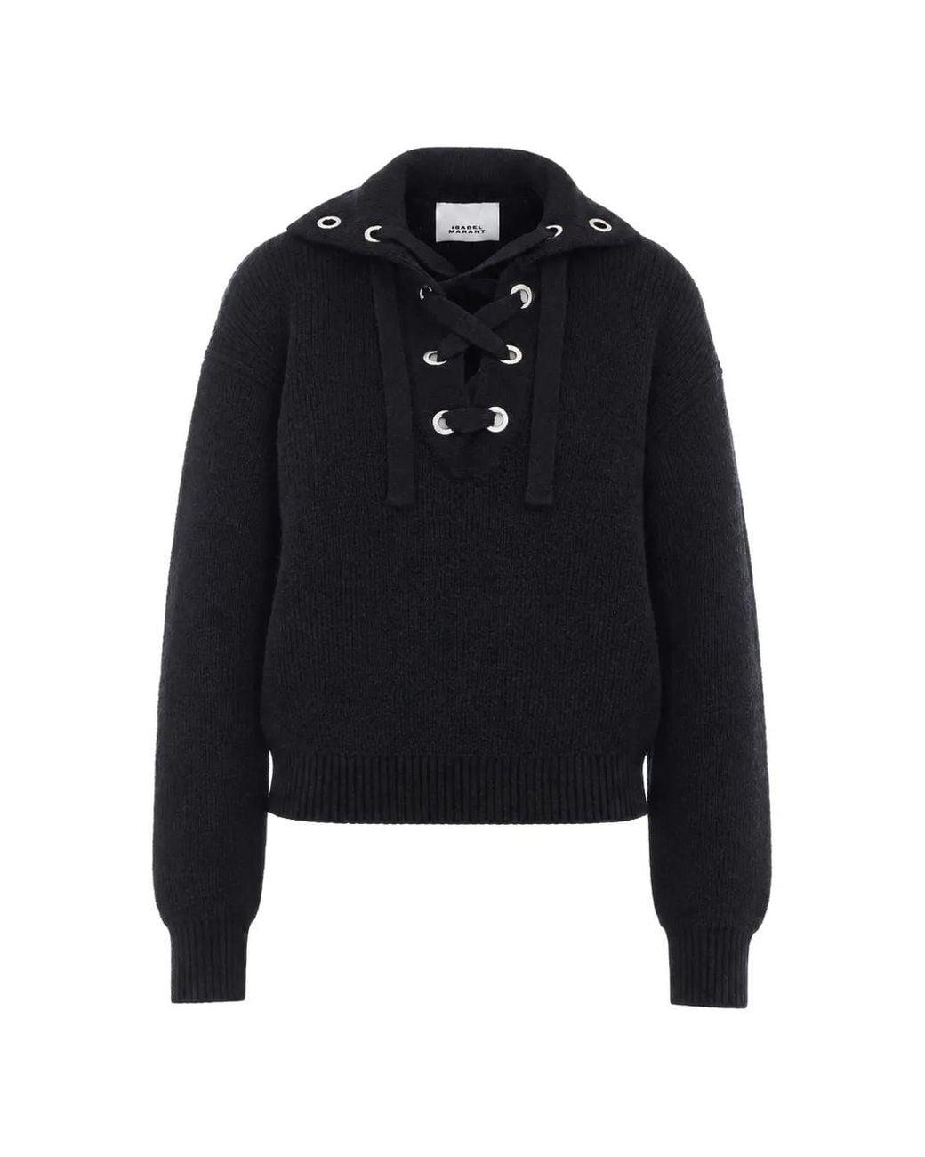 Isabel Marant Black Yadalia Lace-Up Sweater
