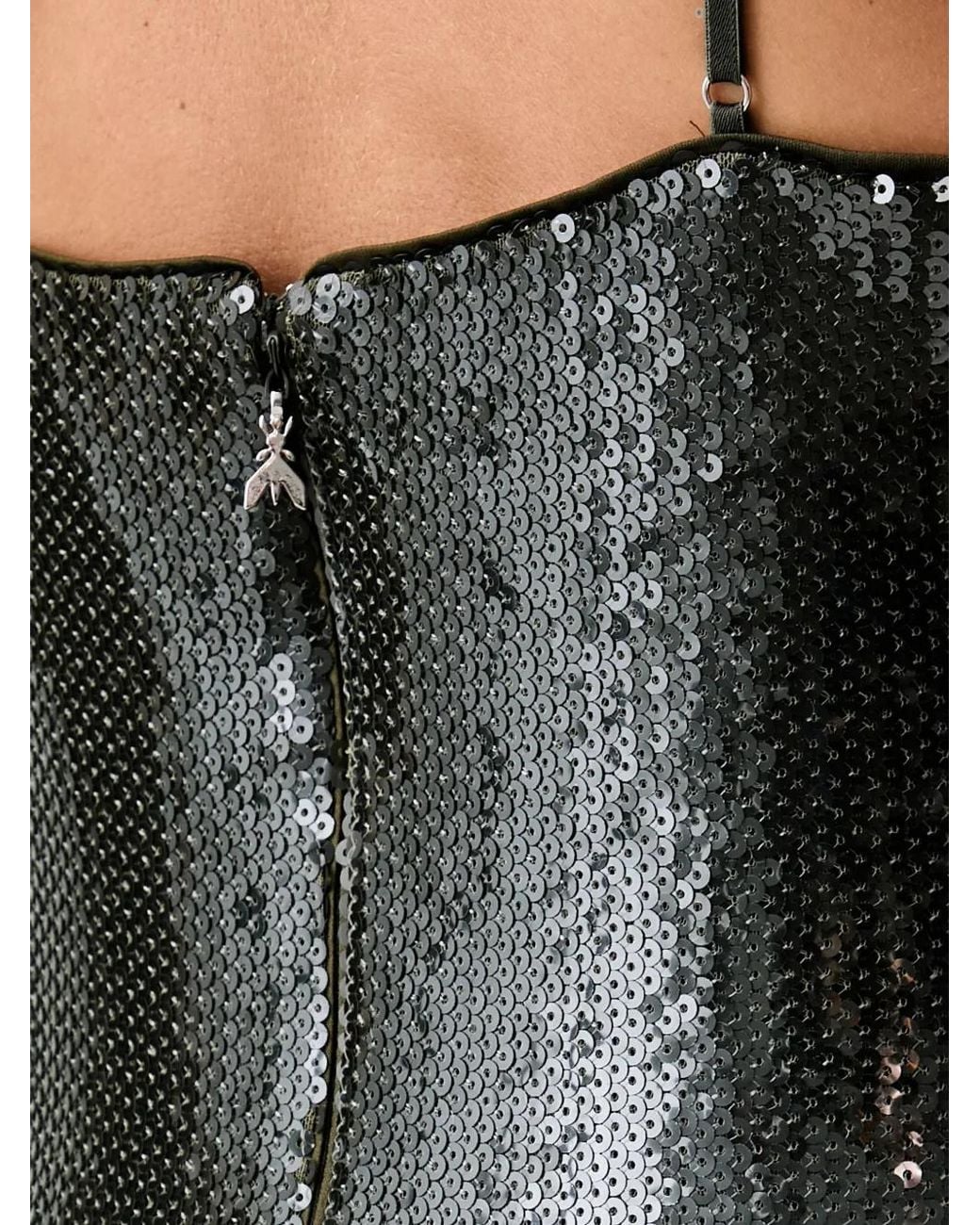 Patrizia Pepe Black Sequin-Embellished Spaghetti-Strap Maxi Dress