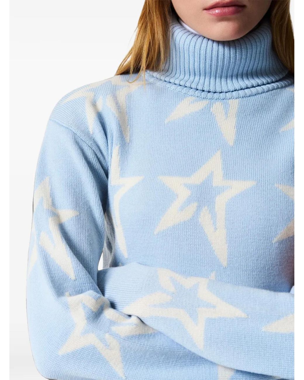 Perfect Moment Blue Star Dust Merino-Wool Sweater