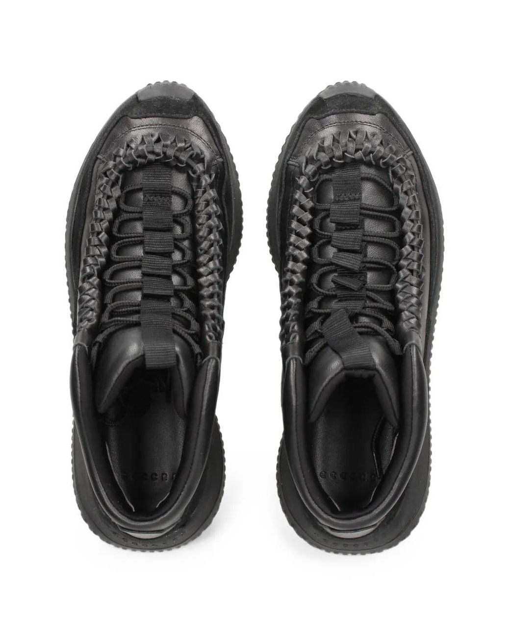4Ccccees Black Kapok Woven-Detail Sneakers