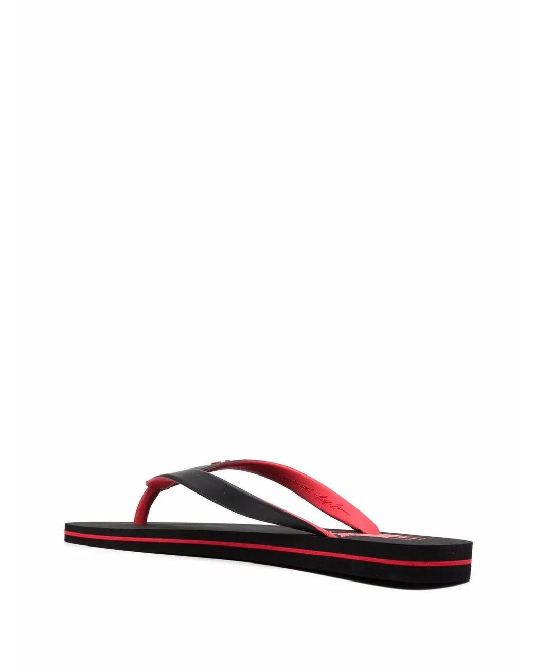 Polo Ralph Lauren Black Logo-Patch Flip Flops for men