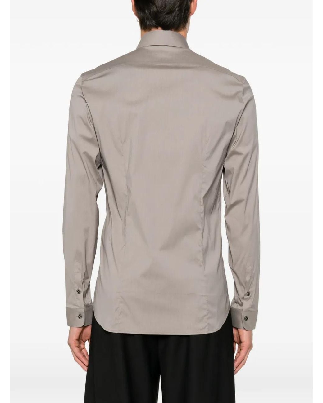 Patrizia Pepe Gray Long-Sleeve Slim-Fit Shirt for men