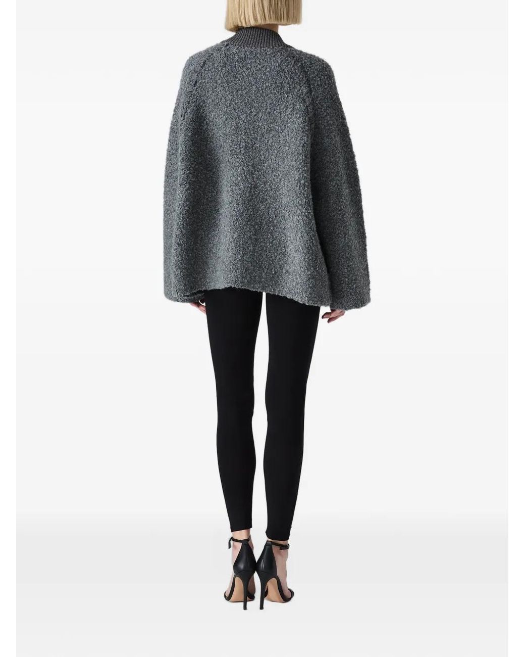 Vera Wang Gray Viola Varsity Bouclé Jacket