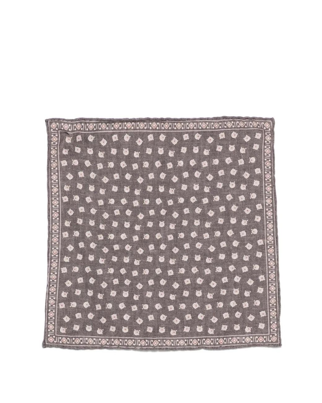 Eleventy Gray Patterned Handkerchief for men