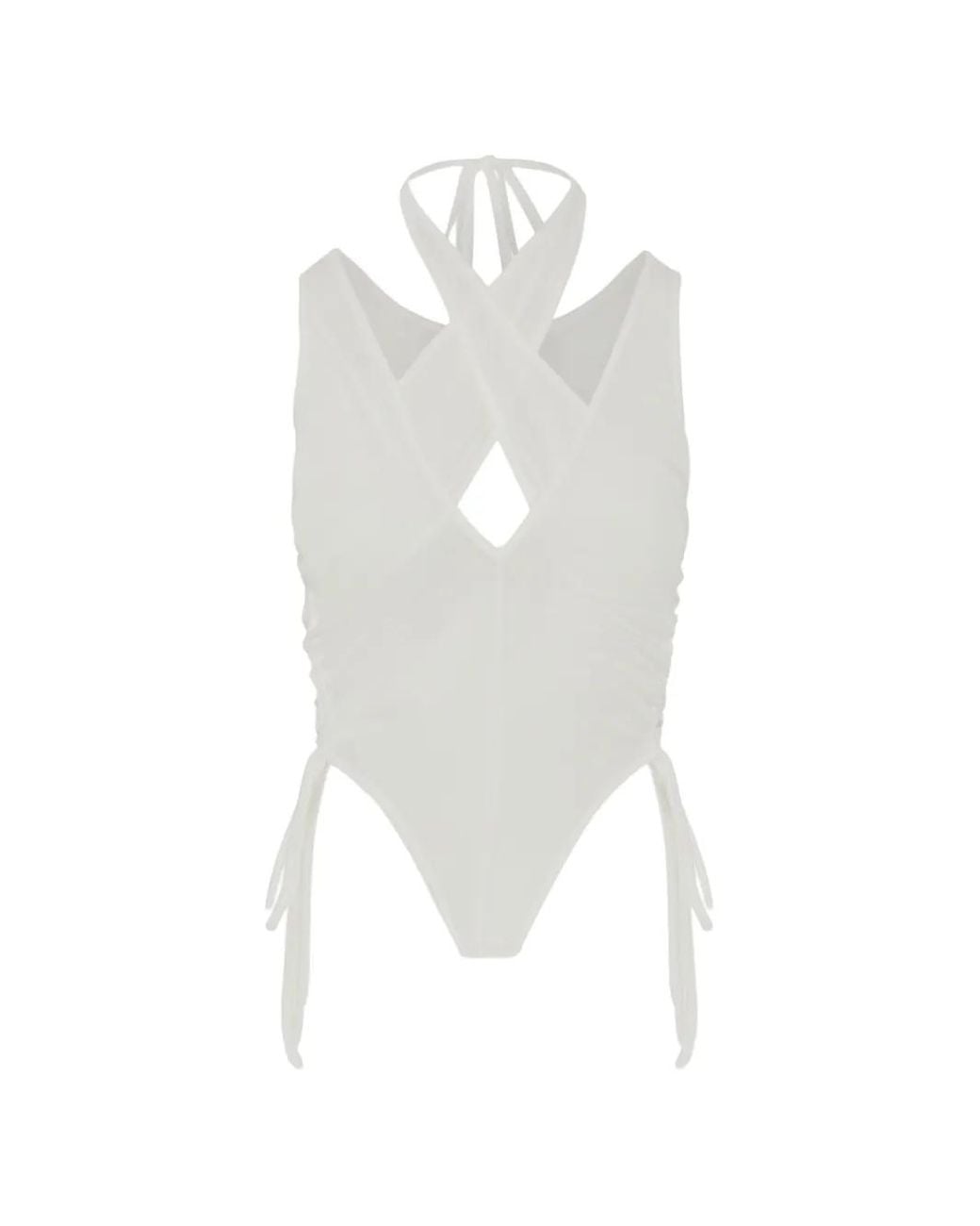 SRVC Studio White Bibi Cut-Out Halterneck Top