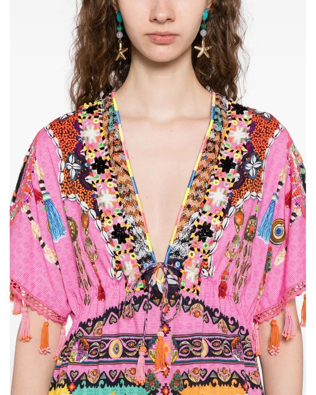 Camilla Red Patchwork Panorama Dress