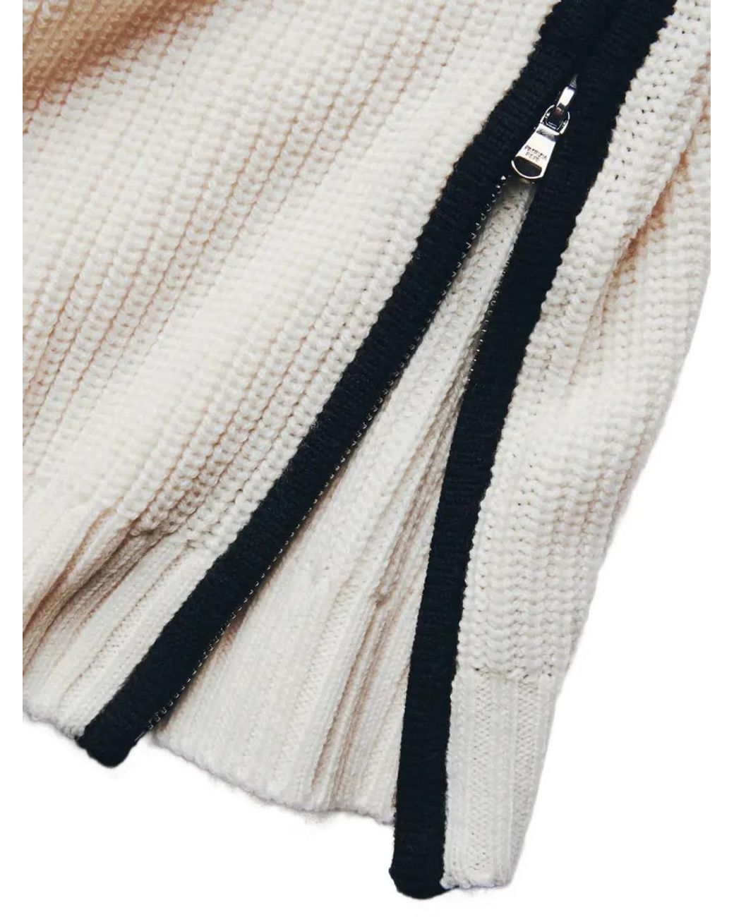 Patrizia Pepe Gray Contrast-Trim Zip-Detail Sweatshirt