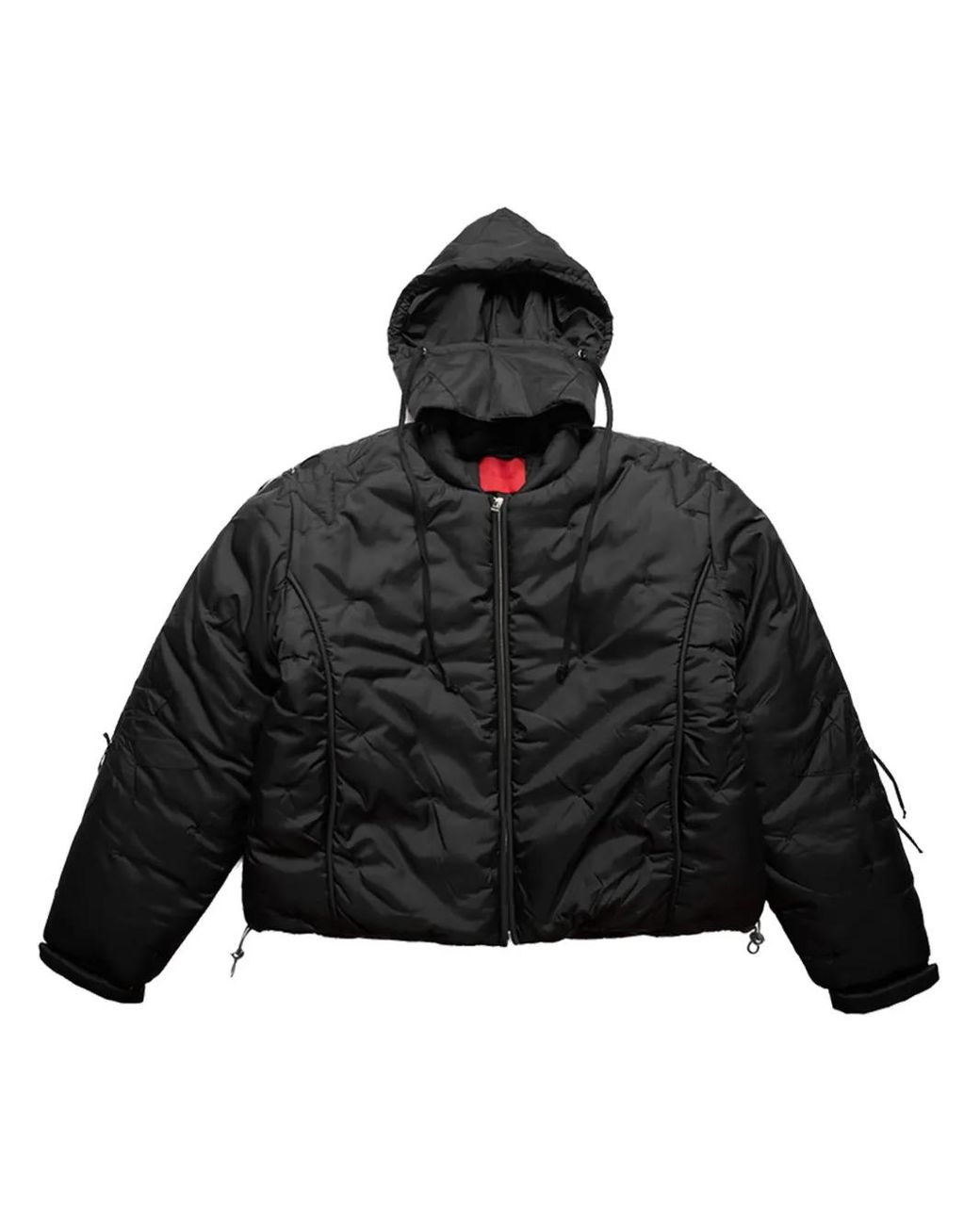 Kusikohc Black Flower Puffer Jacket for men