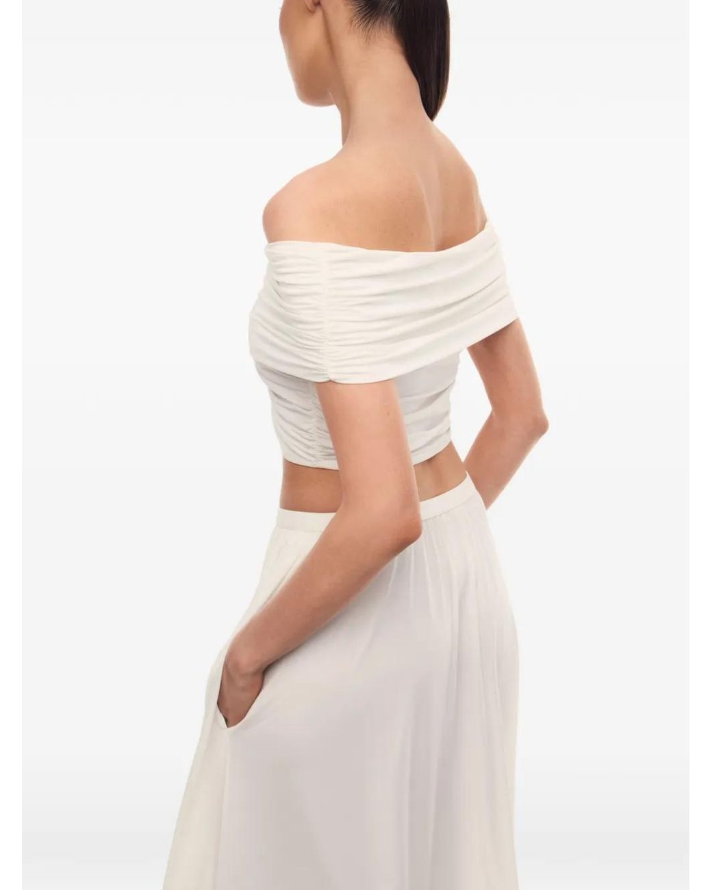 12 STOREEZ White Isadora Ruched Top
