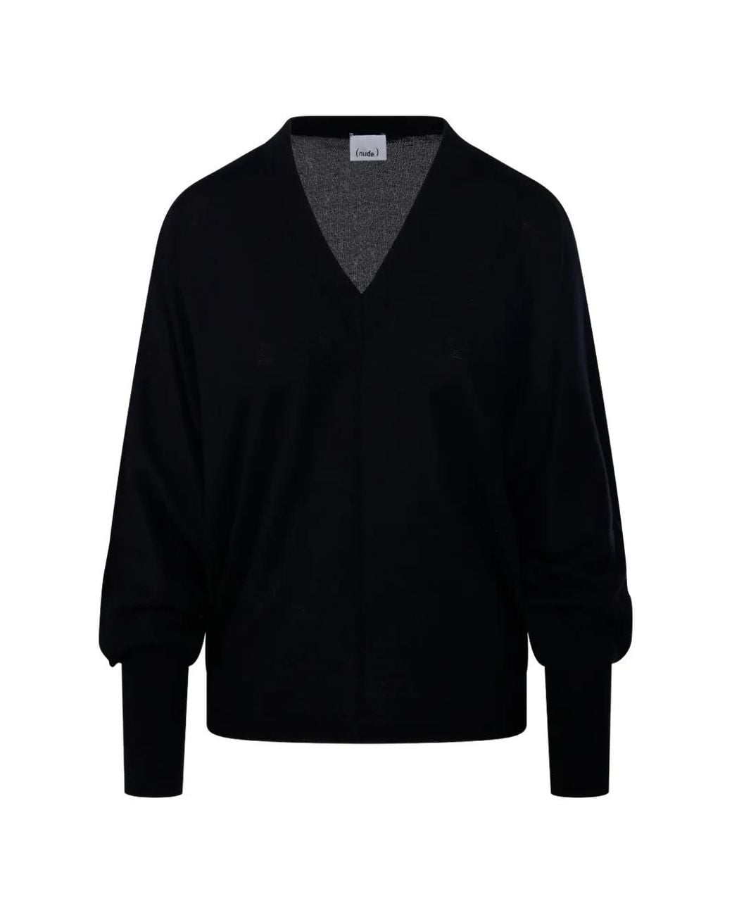 Nude Black V-Neck Long-Cuff Sweater