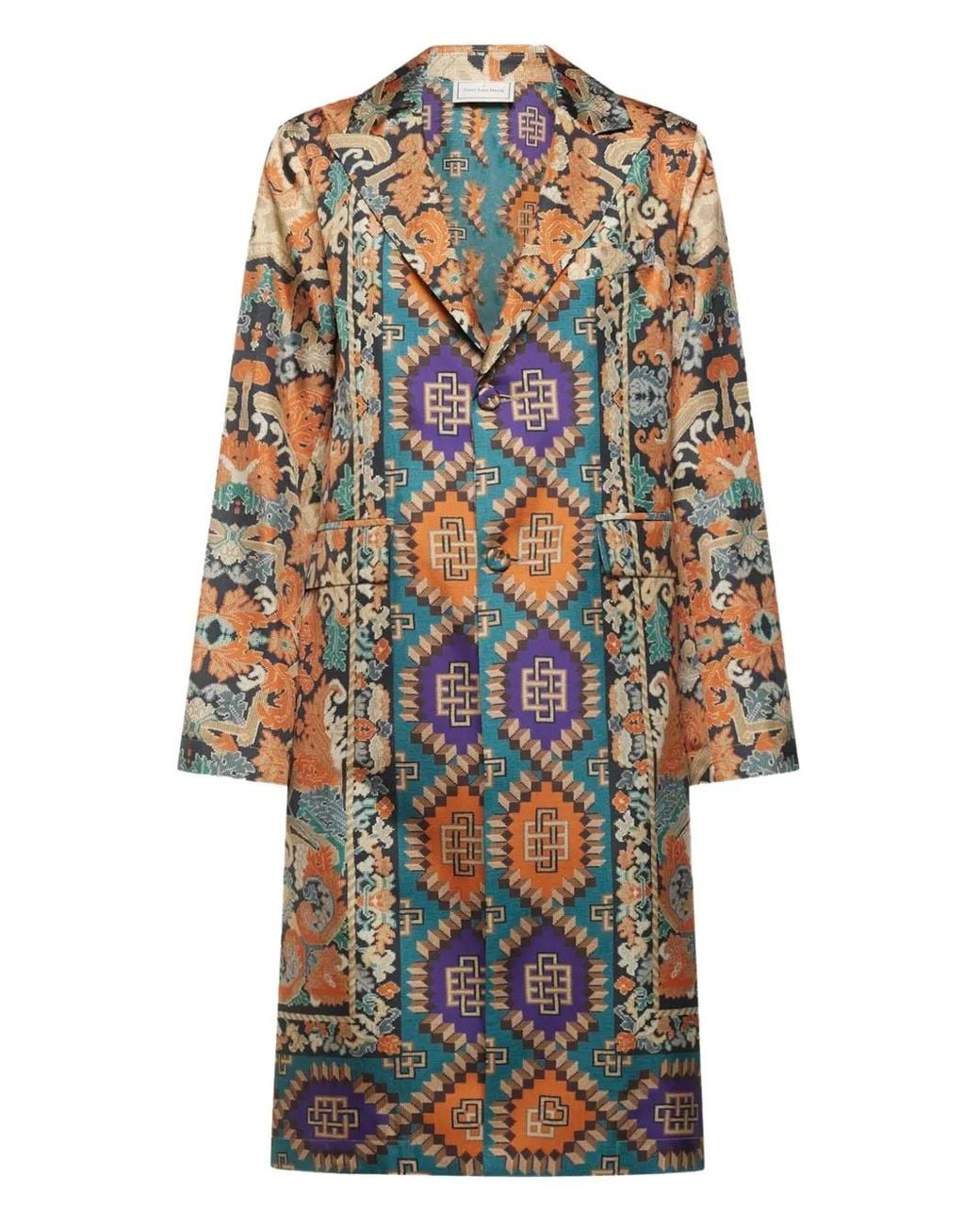 Pierre Louis Mascia Natural Silk Single-Breasted Coat