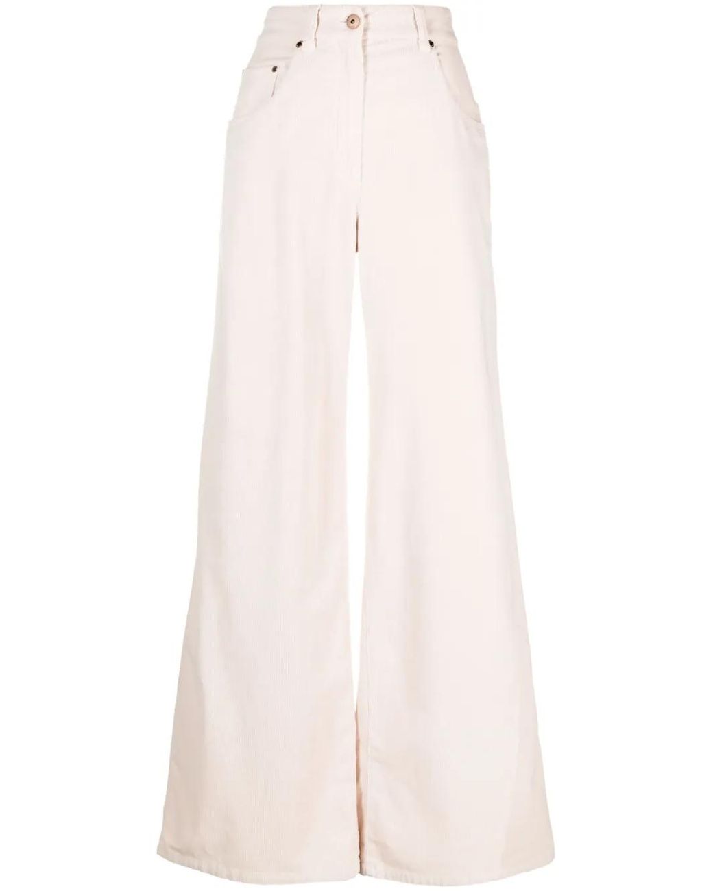 Brunello Cucinelli Pink High-Waist Wide-Leg Jeans