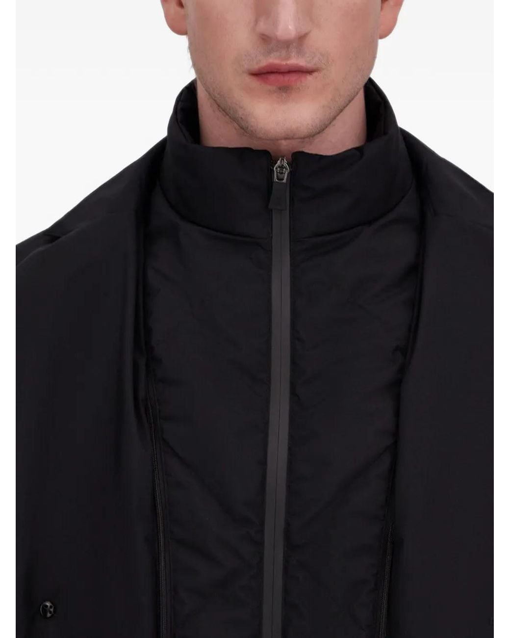 Herno Blue Gore-Tex Layered Single-Breasted Coat for men