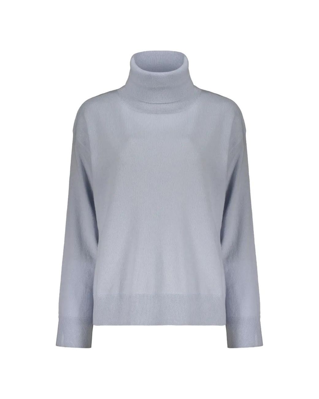 Moorer Blue Roll-Neck Drop-Shoulder Sweater