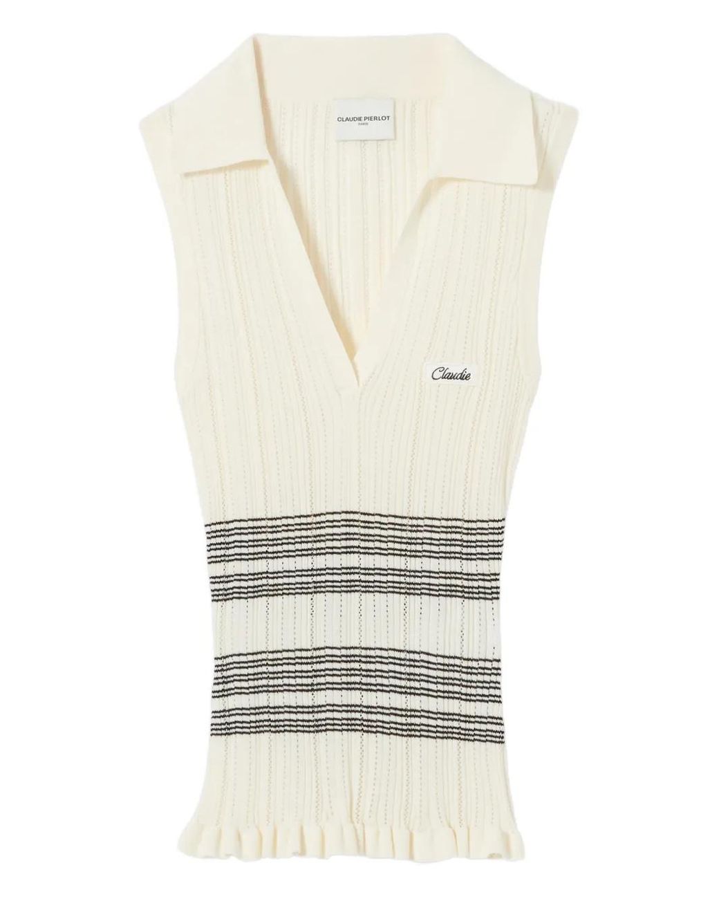 Claudie Pierlot White Fine Knit Top