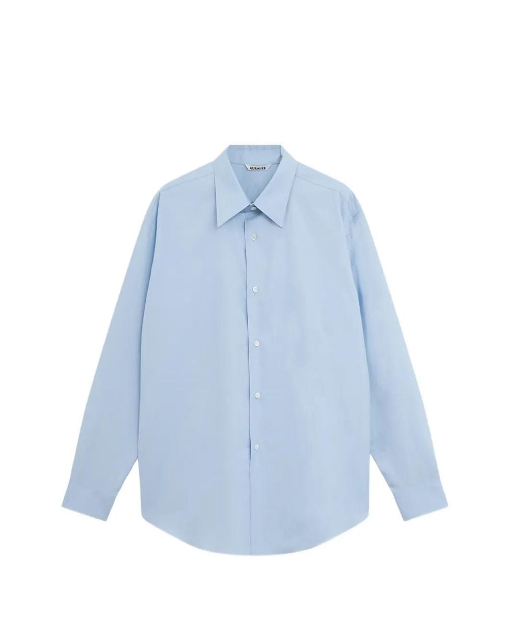 Auralee Blue Long-Sleeve Buttoned Shirt for men