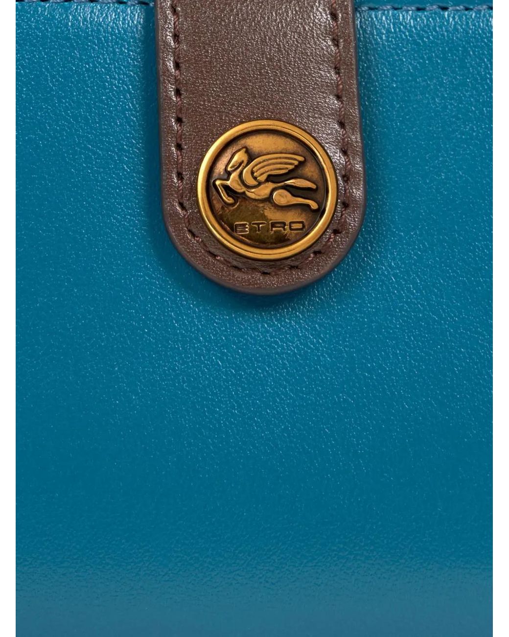 Etro Blue Small Leather Wallet