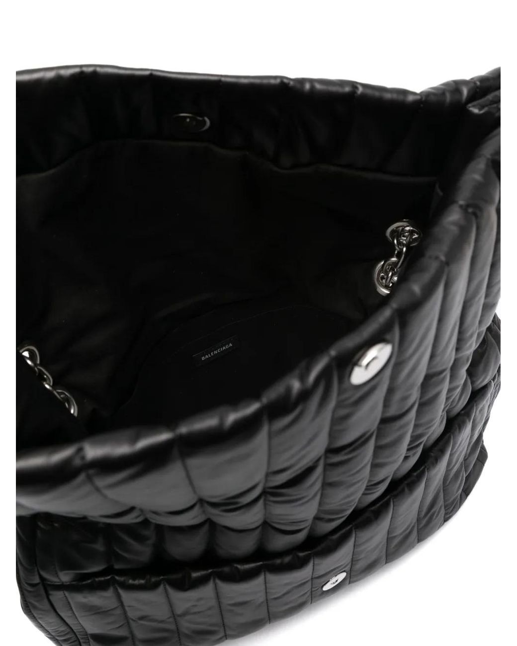 Balenciaga Black Monaco Medium Leather Shoulder Bag - Women's - Calfskin/cotton