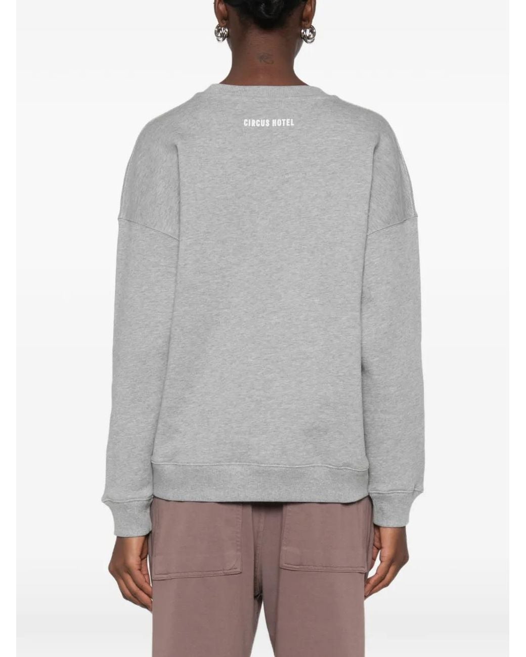 Circus Hotel Gray Fringe-Embellished Sweater