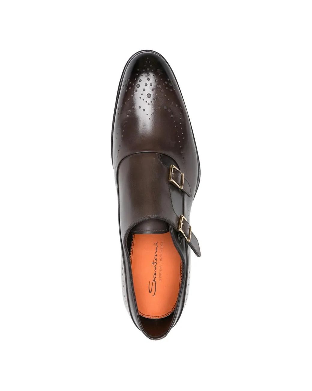 Santoni Gray Double-Buckle Monk Shoes for men